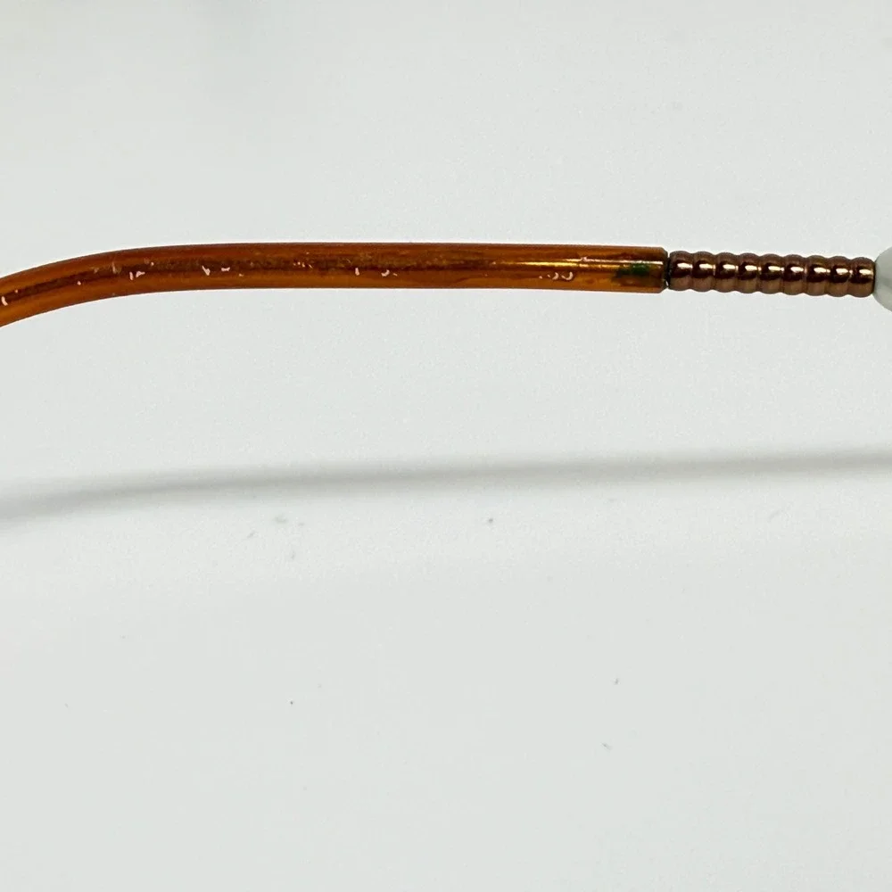 Christian Dior CD Logo Pearl Accent Oval Eyeglasses‎ Frames Rose Gold Tone 21454